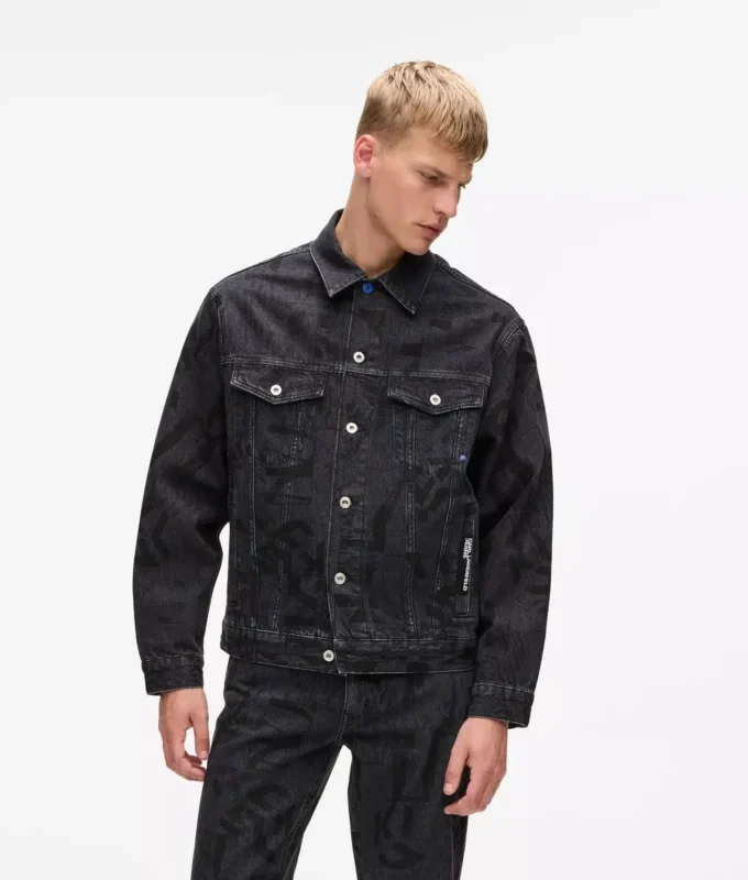 Allover-Monogramm-Jeansjacke Allover-Monogramm-Jeansjacke
