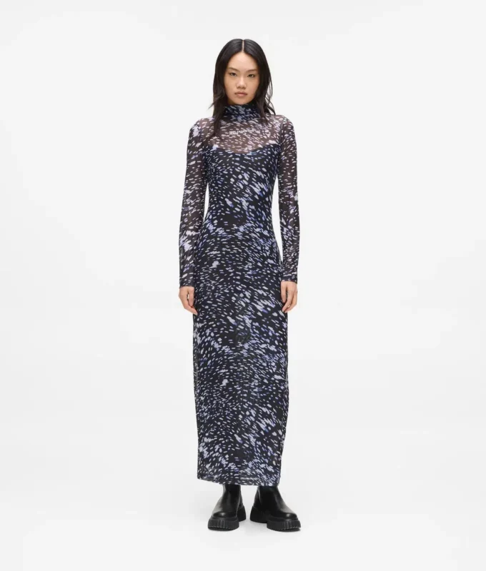 Allover-Print-Kleid aus Mesh Allover-Print-Kleid aus Mesh