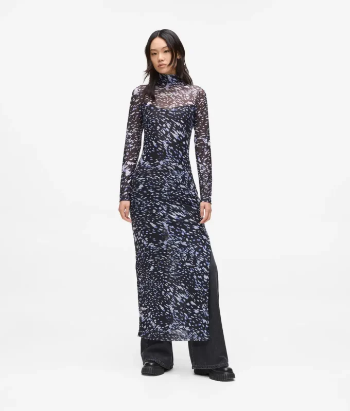 Allover-Print-Kleid aus Mesh Allover-Print-Kleid aus Mesh