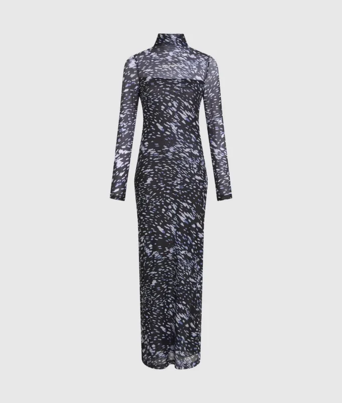 Allover-Print-Kleid aus Mesh Allover-Print-Kleid aus Mesh