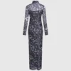 Allover-Print-Kleid aus Mesh Allover-Print-Kleid aus Mesh