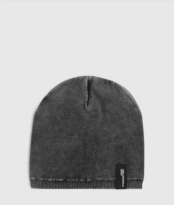 Beanie mit gewaschenem Logo-Patch Beanie mit gewaschenem Logo-Patch