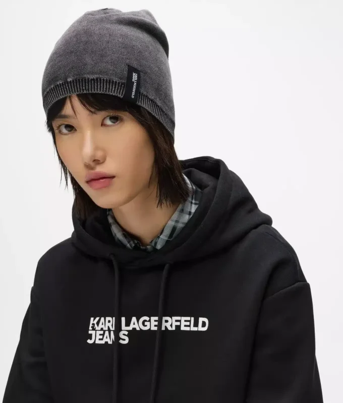 Beanie mit gewaschenem Logo-Patch Beanie mit gewaschenem Logo-Patch
