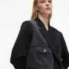 Blazer mit Denim-Einsatz Blazer mit Denim-Einsatz