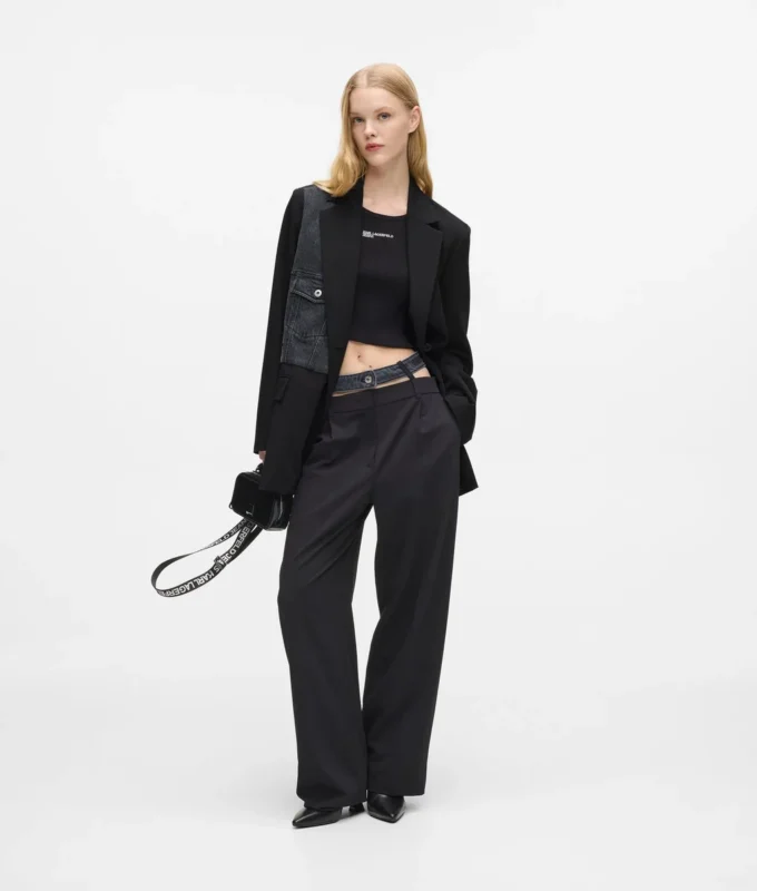 Blazer mit Denim-Einsatz Blazer mit Denim-Einsatz