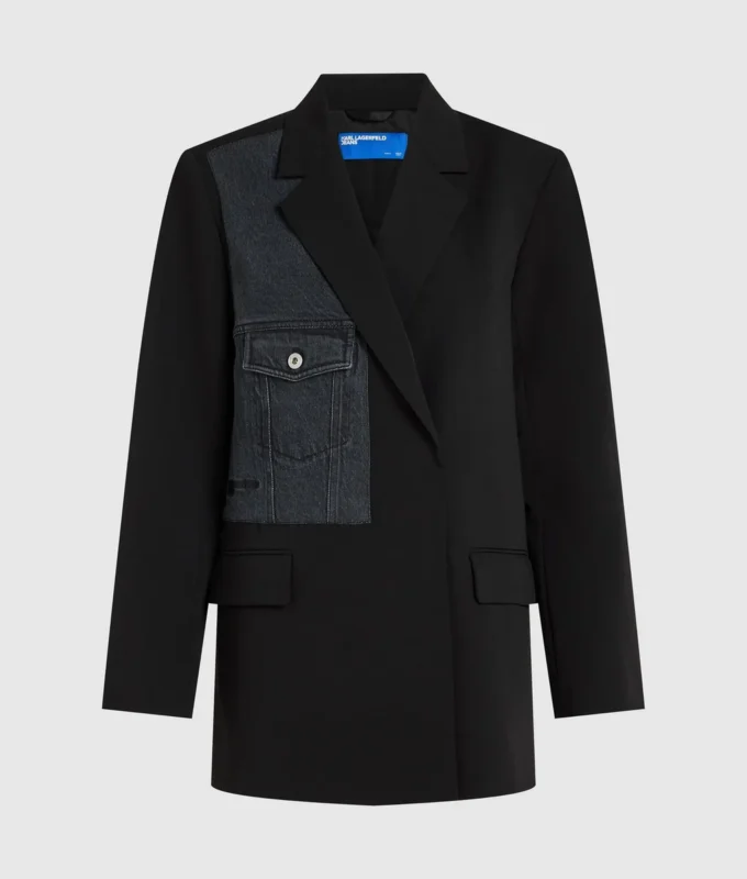 Blazer mit Denim-Einsatz Blazer mit Denim-Einsatz