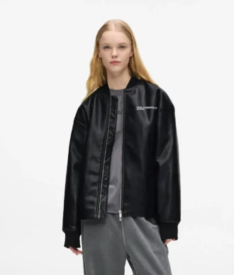 Bomberjacke aus Kunstleder