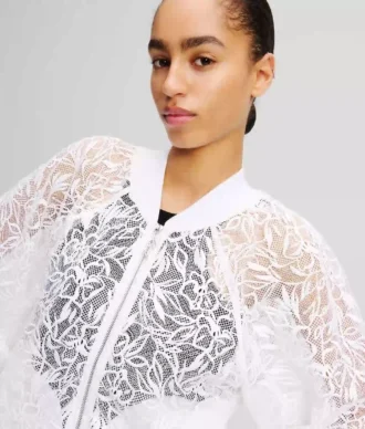 BOMBERJACKE MIT ORCHIDEENSTICKEREI
