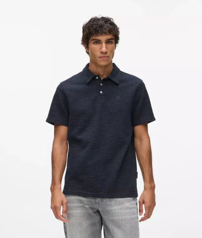 Bouclé-Poloshirt Bouclé-Poloshirt