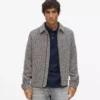 Bouclé-Tweedjacke mit Reißverschluss