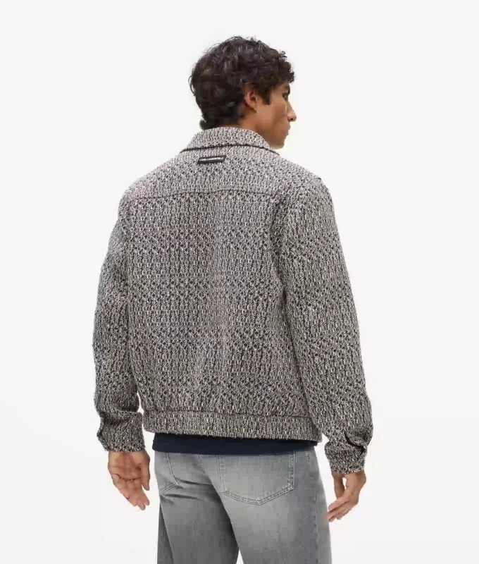 Bouclé-Tweedjacke mit Reißverschluss