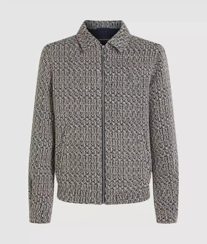 Bouclé-Tweedjacke mit Reißverschluss