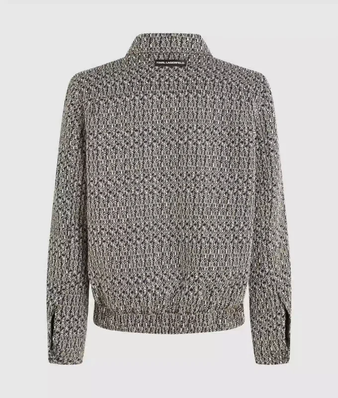 Bouclé-Tweedjacke mit Reißverschluss