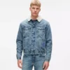 Denimjacke aus Lammfell