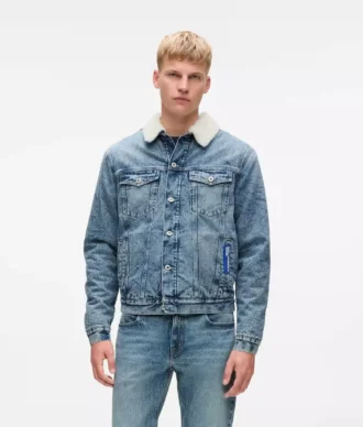 Denimjacke aus Lammfell