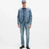 Denimjacke aus Lammfell