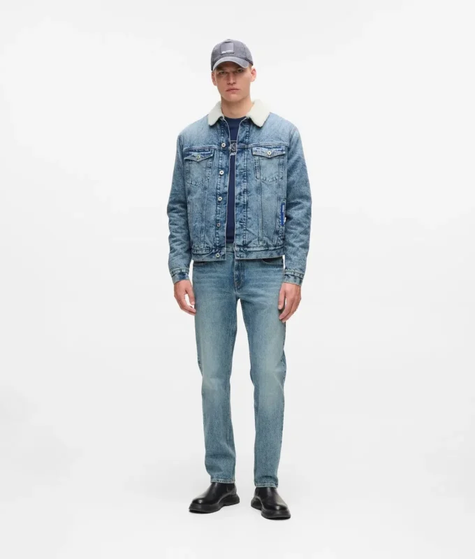 Denimjacke aus Lammfell