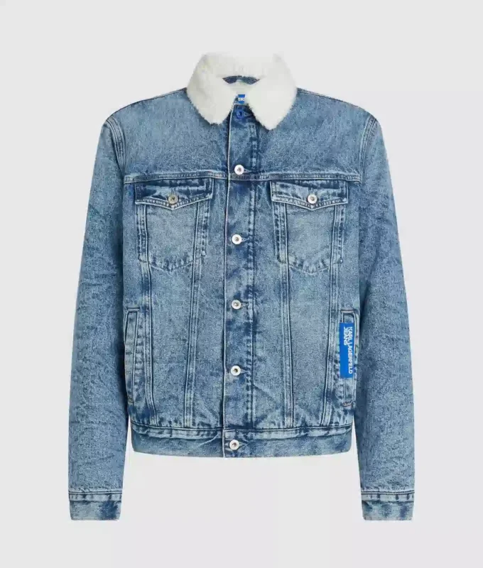 Denimjacke aus Lammfell
