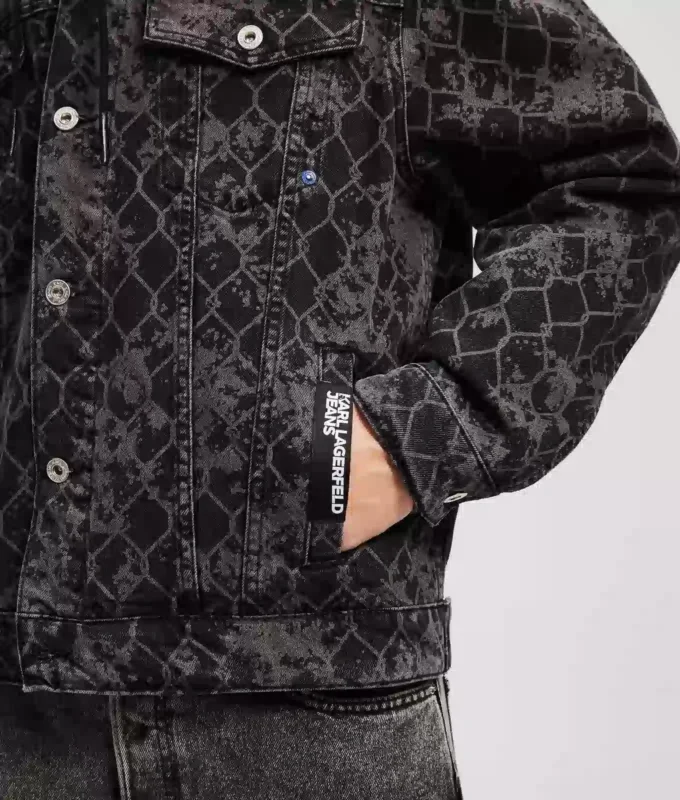 DENIMJACKE MIT ALLOVER-PRINT
