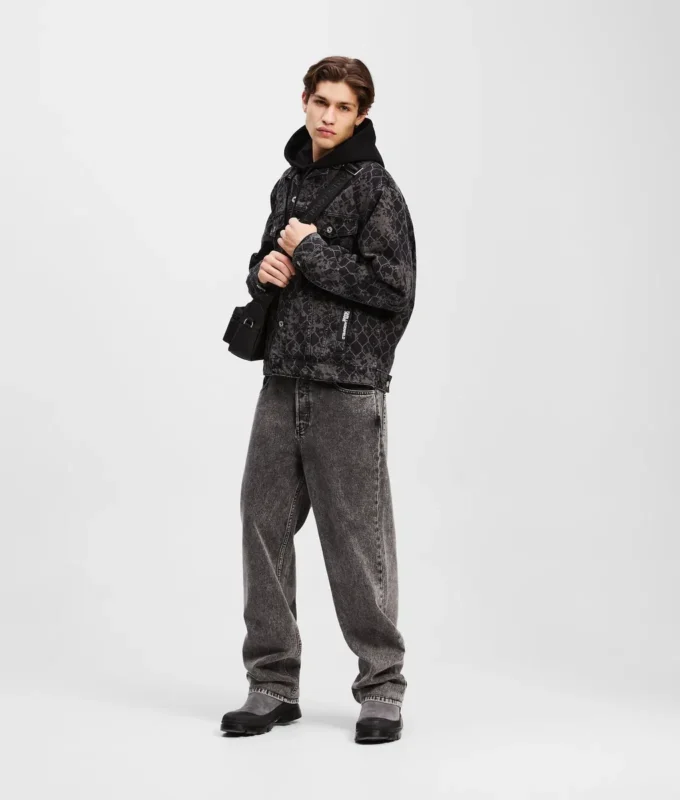 DENIMJACKE MIT ALLOVER-PRINT