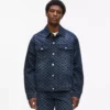 Denimjacke mit durchgehendem Monogramm-Print