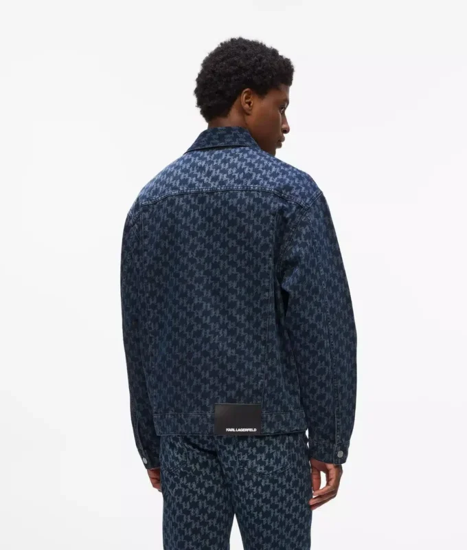 Denimjacke mit durchgehendem Monogramm-Print