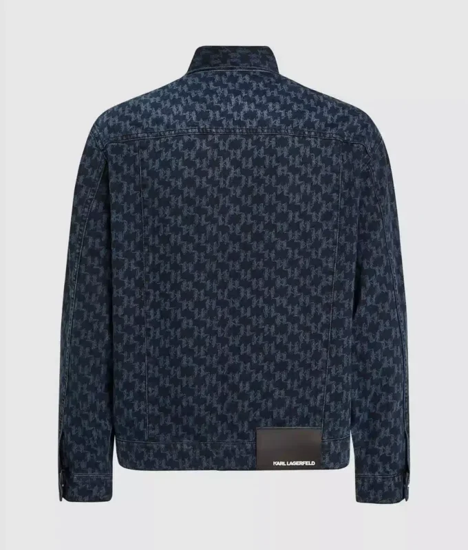 Denimjacke mit durchgehendem Monogramm-Print