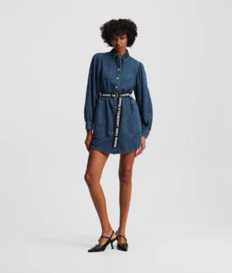 DENIMKLEID MIT PUFFÄRMEN