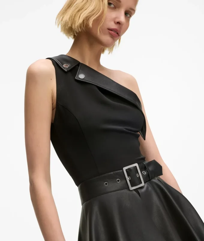 Einseitiges Biker-Kleid Einseitiges Biker-Kleid