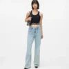Entspannte Jeans mit Naht und mittlerer Leibhöhe