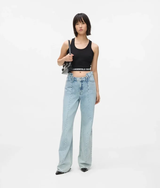 Entspannte Jeans mit Naht und mittlerer Leibhöhe