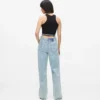Entspannte Jeans mit Naht und mittlerer Leibhöhe