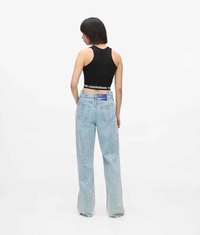 Entspannte Jeans mit Naht und mittlerer Leibhöhe
