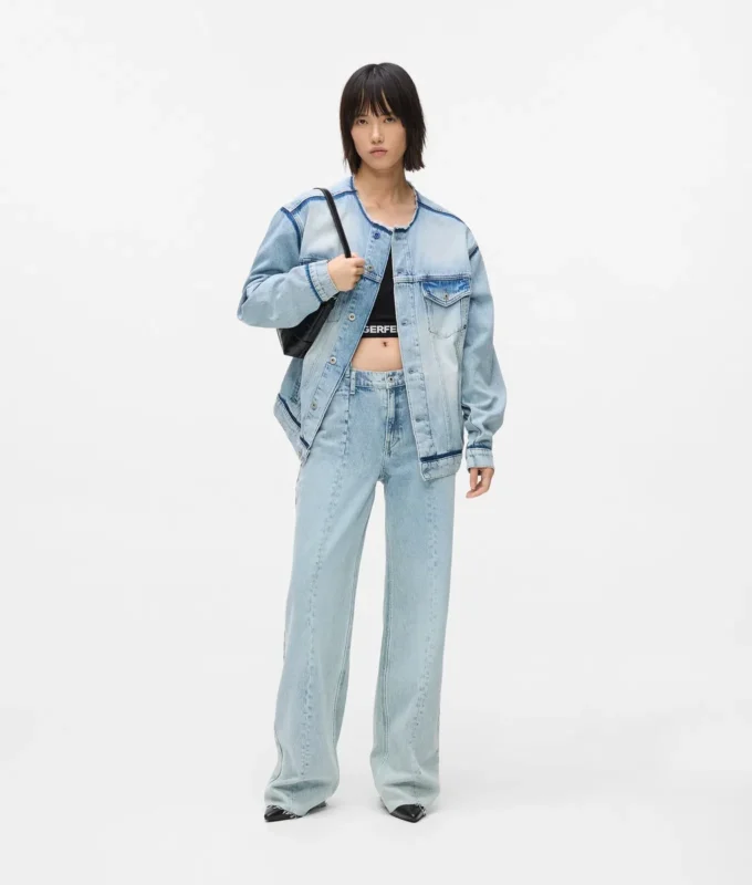 Entspannte Jeans mit Naht und mittlerer Leibhöhe
