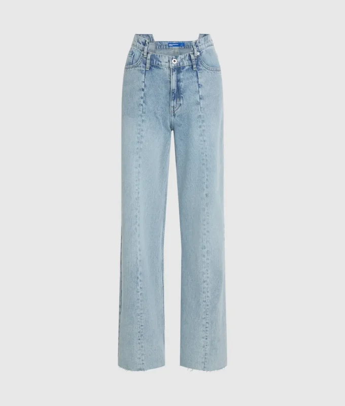 Entspannte Jeans mit Naht und mittlerer Leibhöhe