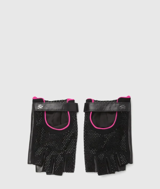 Exklusive fingerlose Handschuhe mit Strasssteinen von K/Autograph Exklusive fingerlose Handschuhe mit Strasssteinen von K/Autograph