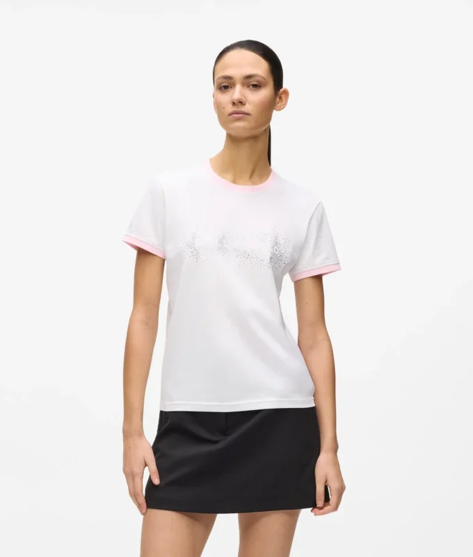 Exklusives T-Shirt mit Strass-Logo
