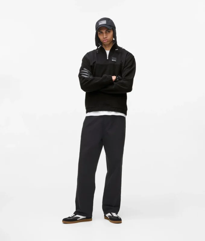 Fleece-Sweatshirt mit halbem Reißverschluss Fleece-Sweatshirt mit halbem Reißverschluss