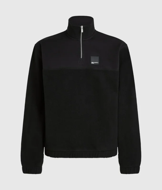 Fleece-Sweatshirt mit halbem Reißverschluss Fleece-Sweatshirt mit halbem Reißverschluss