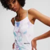 FLORAL-PRINT MESH DRESS