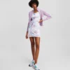 FLORAL-PRINT MESH DRESS
