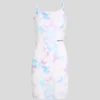 FLORAL-PRINT MESH DRESS