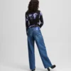 FRANSENVERZIERTE RELAXED-JEANS MIT MITTLERER TAILLE