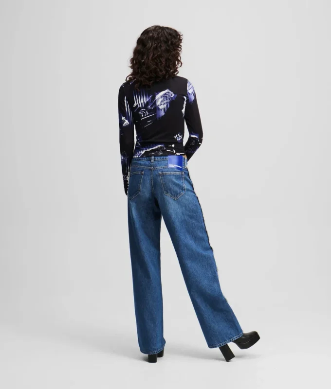 FRANSENVERZIERTE RELAXED-JEANS MIT MITTLERER TAILLE