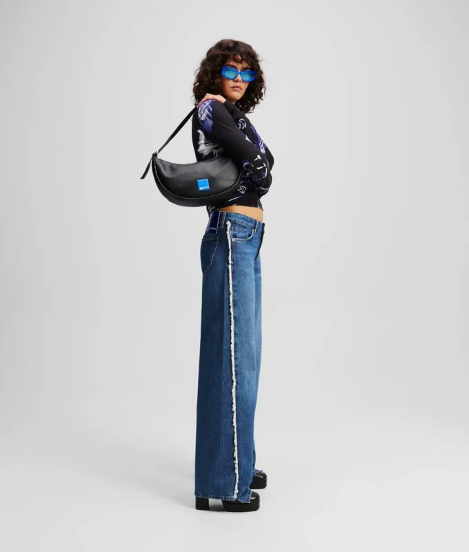 FRANSENVERZIERTE RELAXED-JEANS MIT MITTLERER TAILLE