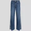 FRANSENVERZIERTE RELAXED-JEANS MIT MITTLERER TAILLE