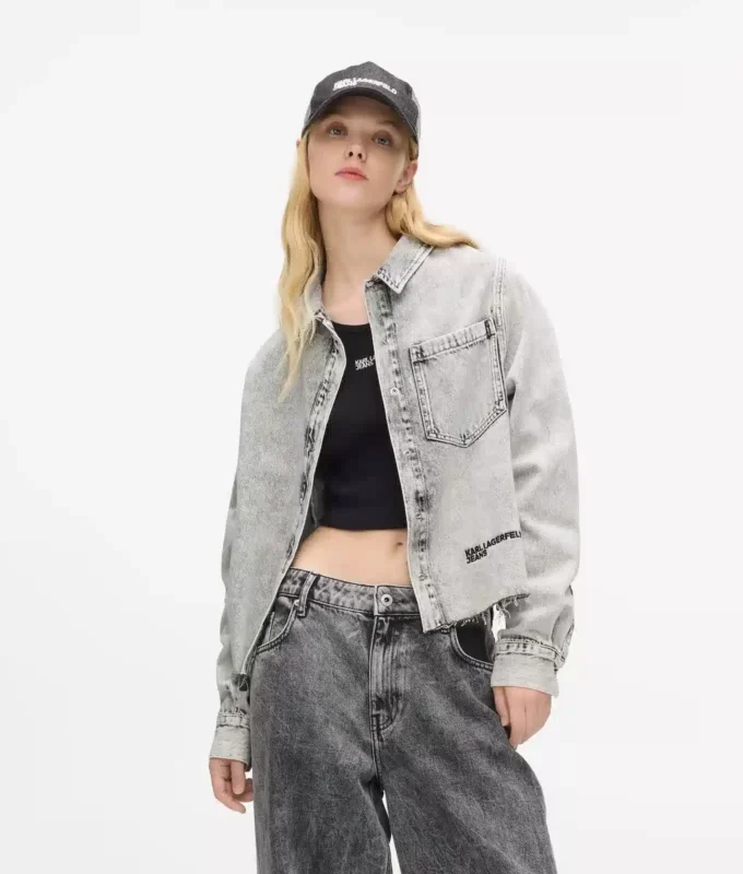 Gebleichtes Denimhemd Gebleichtes Denimhemd