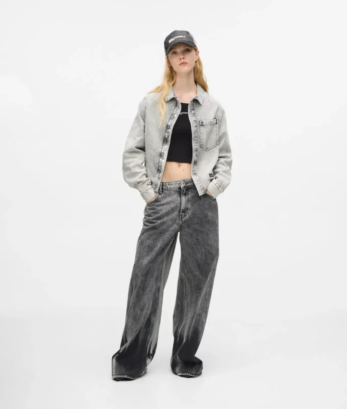 Gebleichtes Denimhemd Gebleichtes Denimhemd