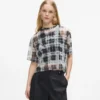 Gekreuztes Mesh-T-Shirt
