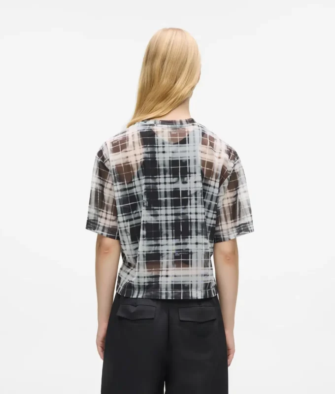 Gekreuztes Mesh-T-Shirt